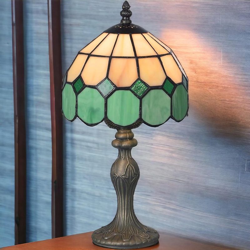 37cm Table Lamp, Beige/Green