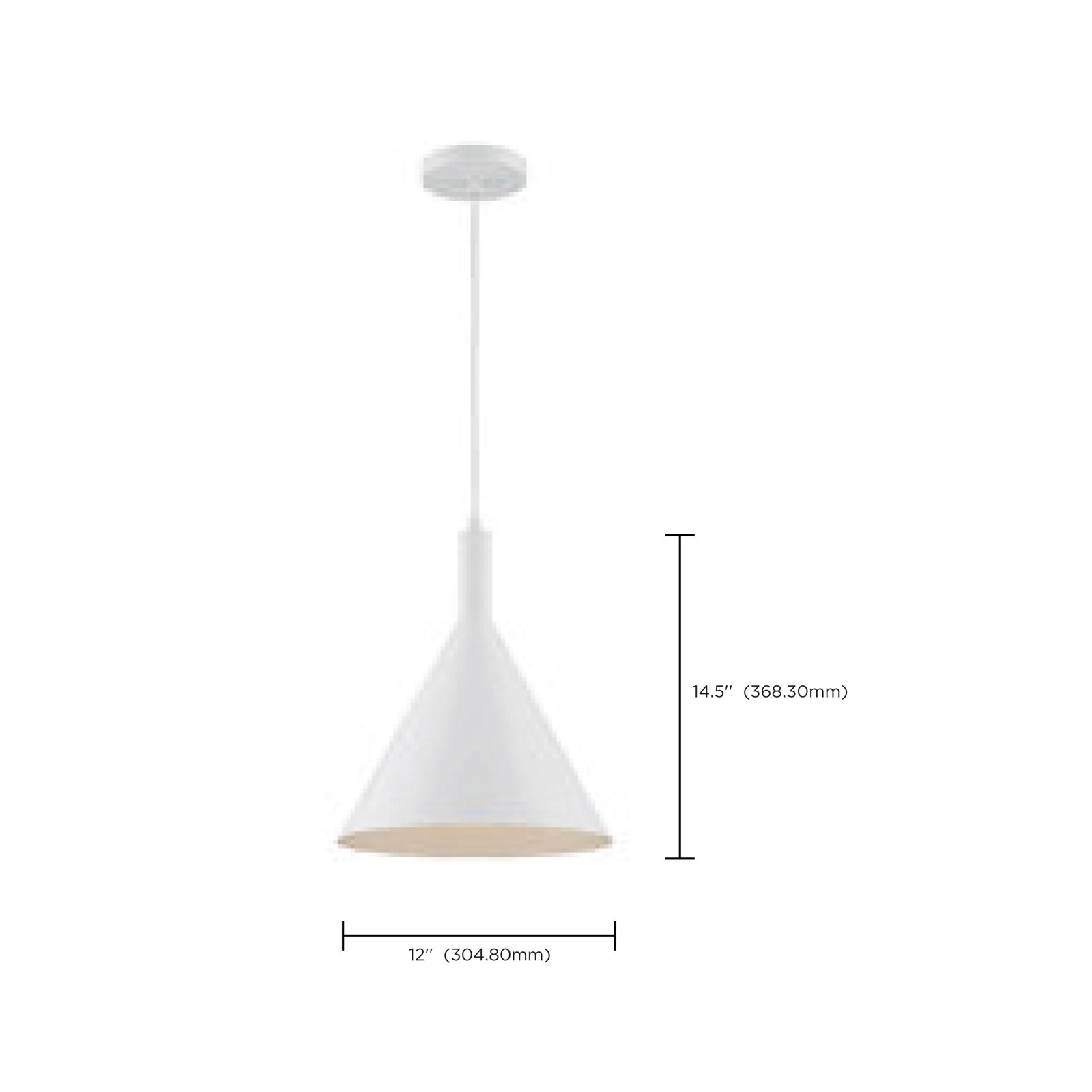Laroche 1-Light Dimmable Dome Pendant with Adjustable Height , 14.5" H x 12" W x 12" D, Matte White