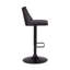 Tabouret de bar réglable pivotant en similicuir et bois noir avec base noire