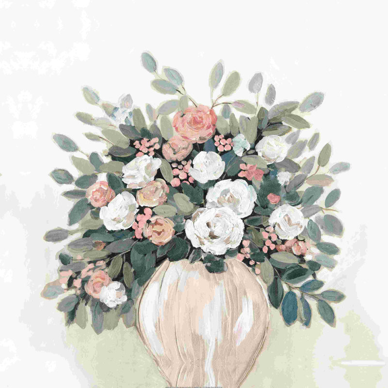 Peintures florales avec sarcelle, L 12 po x H 12 po