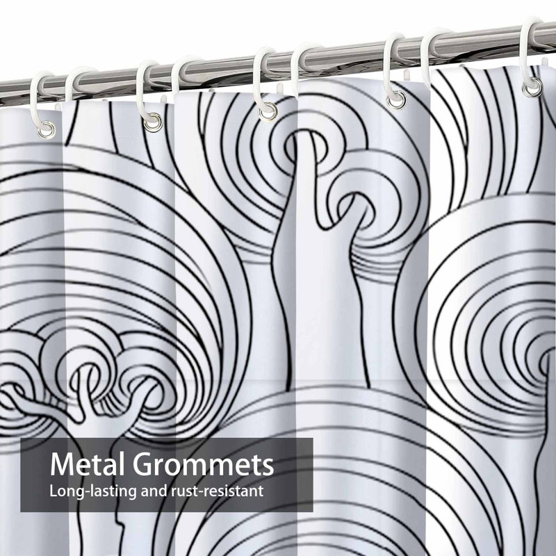 Rideau de douche imperméable à motif psychédélique avec 12 crochets, L 72 po x l 78 po