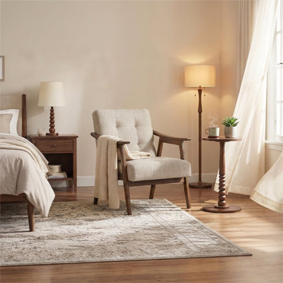 Lounge Chair with Thick Cushion, Mid Century Modern Accent Armchair  for Living Room, Bedroom