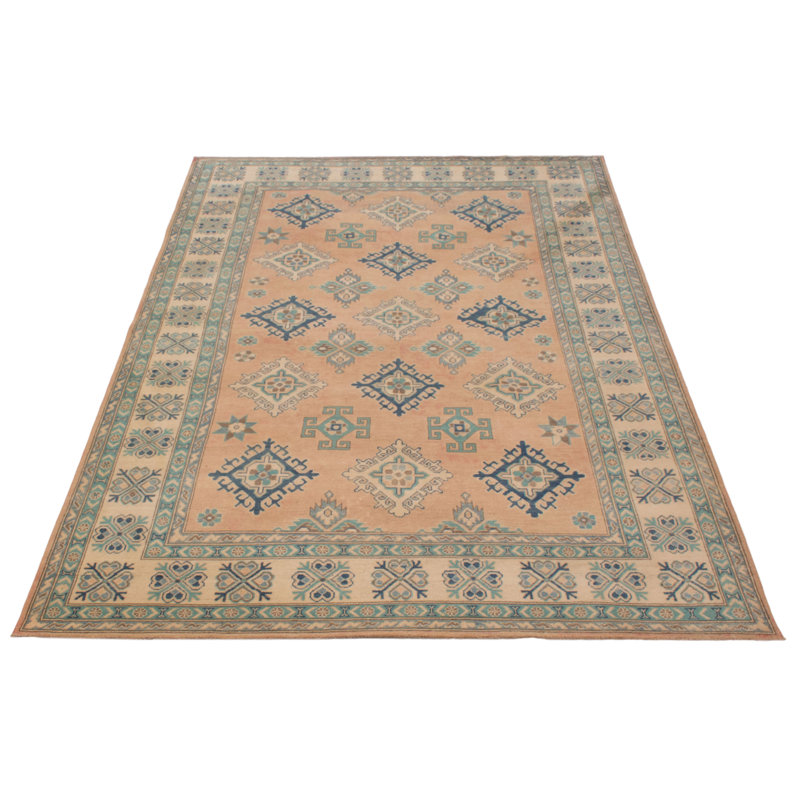 Tapis cuivre en laine rectangulaire unique de 6 pi 7 po x 9 pi 10 po Abigaille