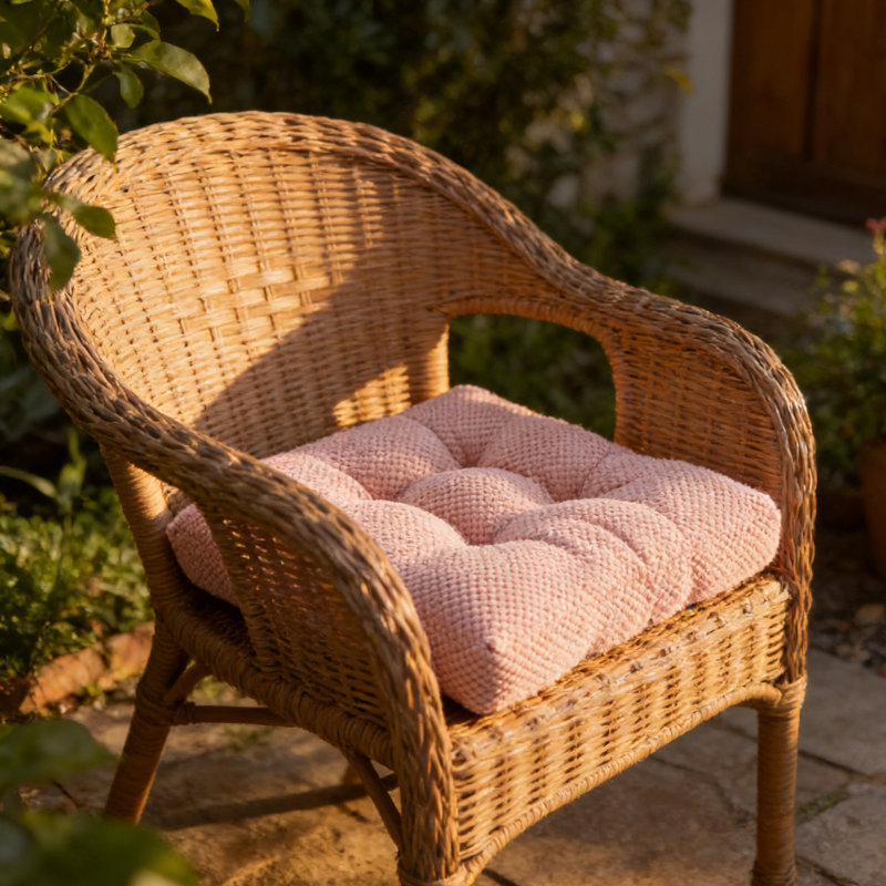 Chair Cushions For All Season Outdoor Use At Home Corduroy Chair Cushion, Pink