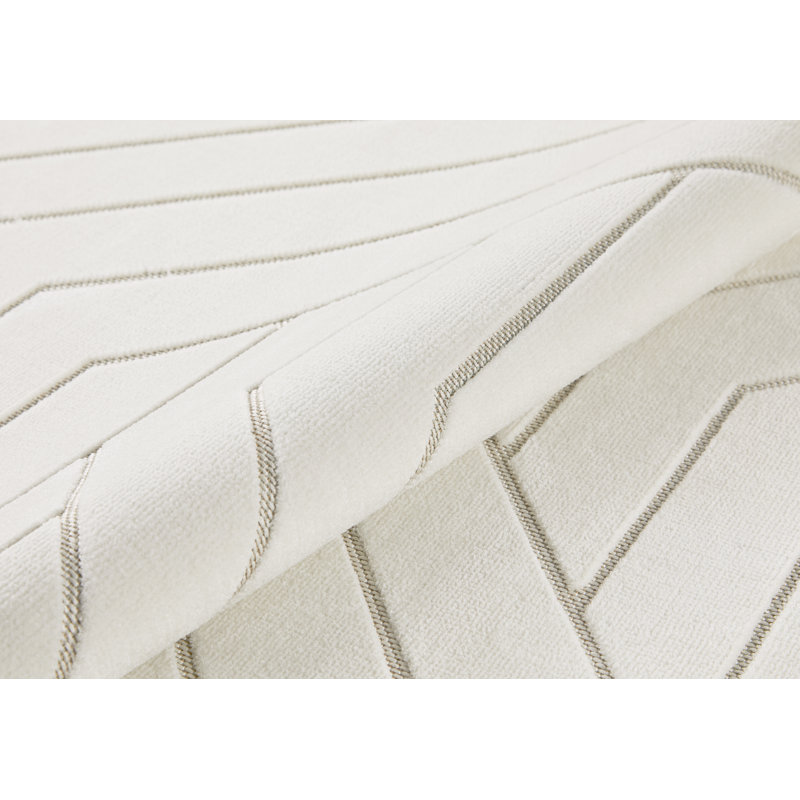 Geometric Pile Low-Effect patterned Machine Woven Ivory Area Rug, Rectangle 80 x 150cm
