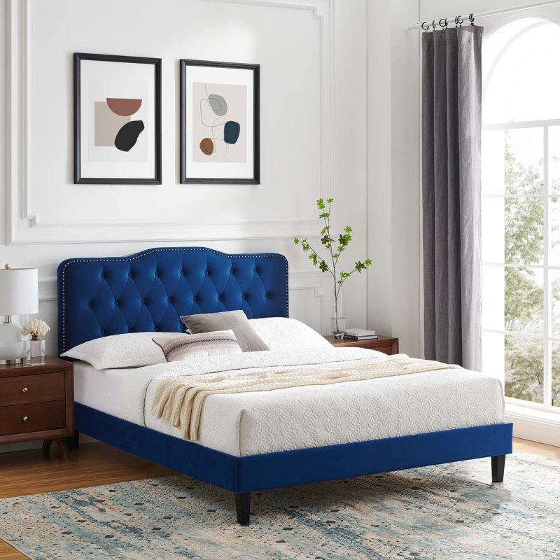 Lit plateforme Modway Amber, Bleu marine, Très grand