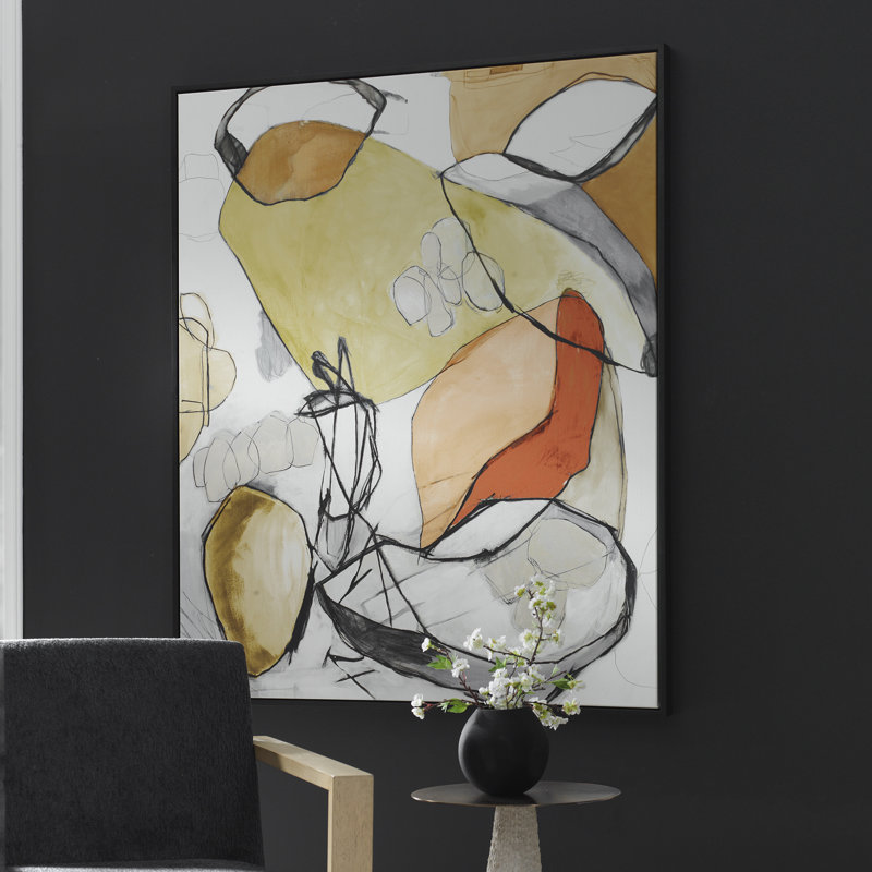 «Uttermost Charcoal improvisation», art abstrait encadré