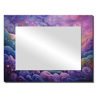 Celestial Bloom Fauvism Plain Of Lavender I - Abstract Mirror Wall Art - Printed On Metal