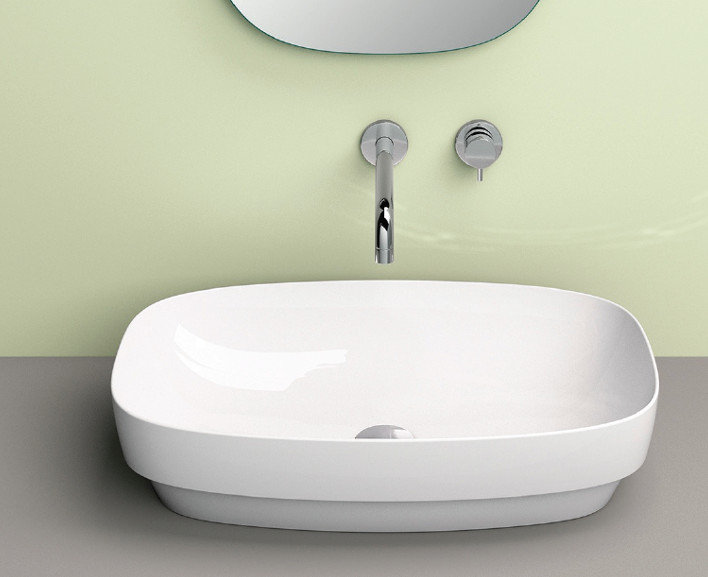 Green Bathroom Sink, 5.51" H x 25.59" W x 15.75" D