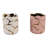Storage Containers Ceramic And Stoneware Textured Boho Design Decorative Use Set Of 2 - 5" Ivory, Pink, Gold