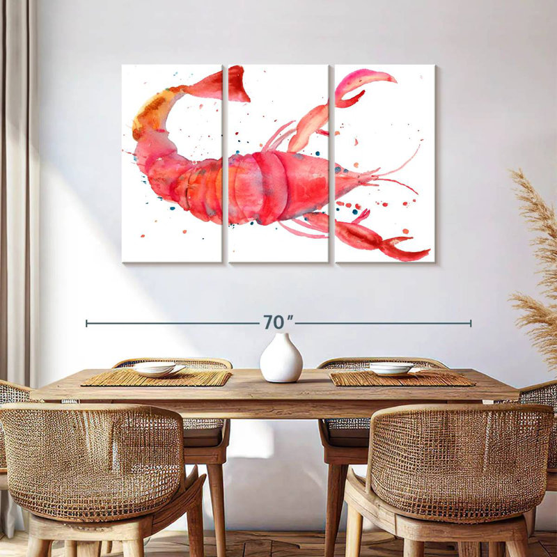 Brampt Sea Red Lobster, 36" H x 57" W