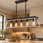 5-light farmhouse linear kitchen island chandelier with white finish