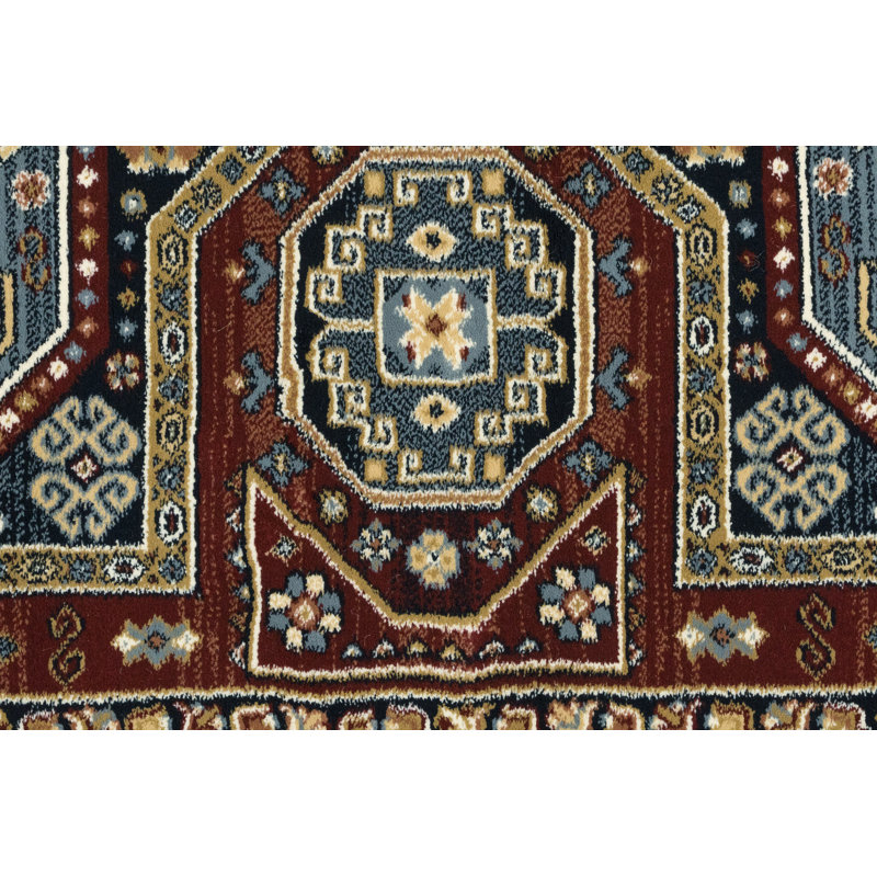 Tapis de zone rouge oriental Attell, Rectangle 6 pi 7 po x 9 pi 6 po