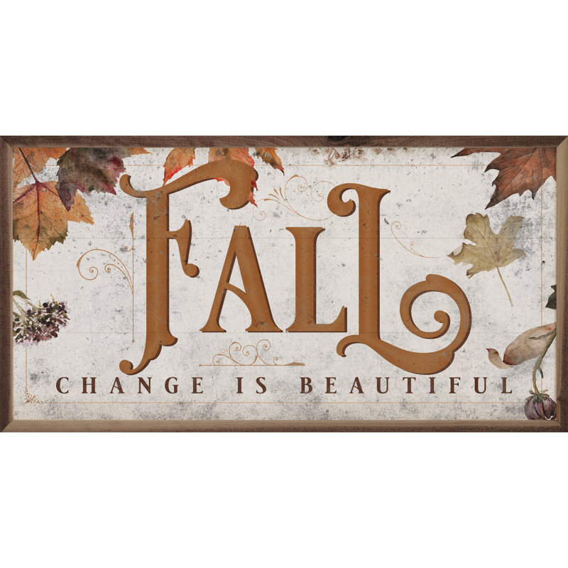 Feuilles d'automne patinées, Blanc, L 16 po x H 8 po