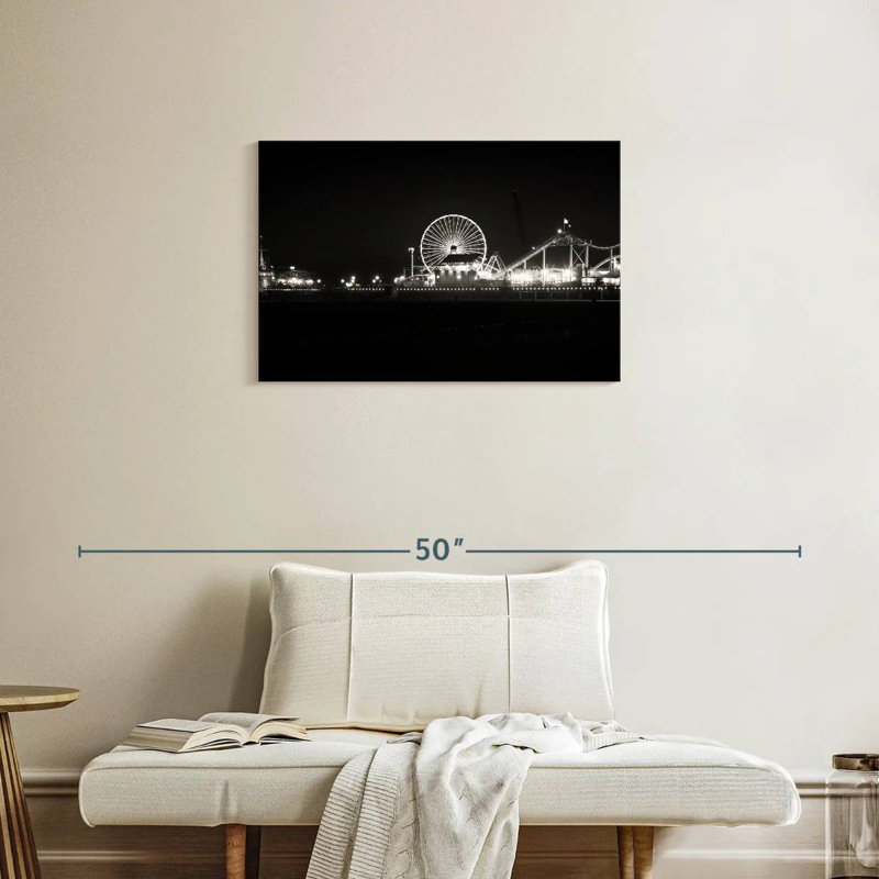 Jetée Kerner Santa Monica la nuit, H 20 po x l 30 po