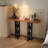 51.18" Brown&Black Modern Minimalist Ash Console Table