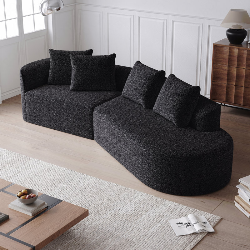 Canapé surdimensionné idéal pour les week-end relaxants Canapé modulaire surdimensionné rembourré moderne, canapé en nuage incurvé extra large et large à 4 places de 112 pouces avec 4 coussins décoratifs, canapé-lit combiné gratuit pour le salon, la chambre à coucher