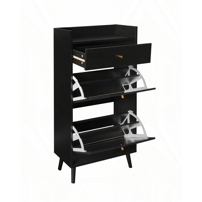 Rattan Allen 2 door 1 drawer cabinet, Black
