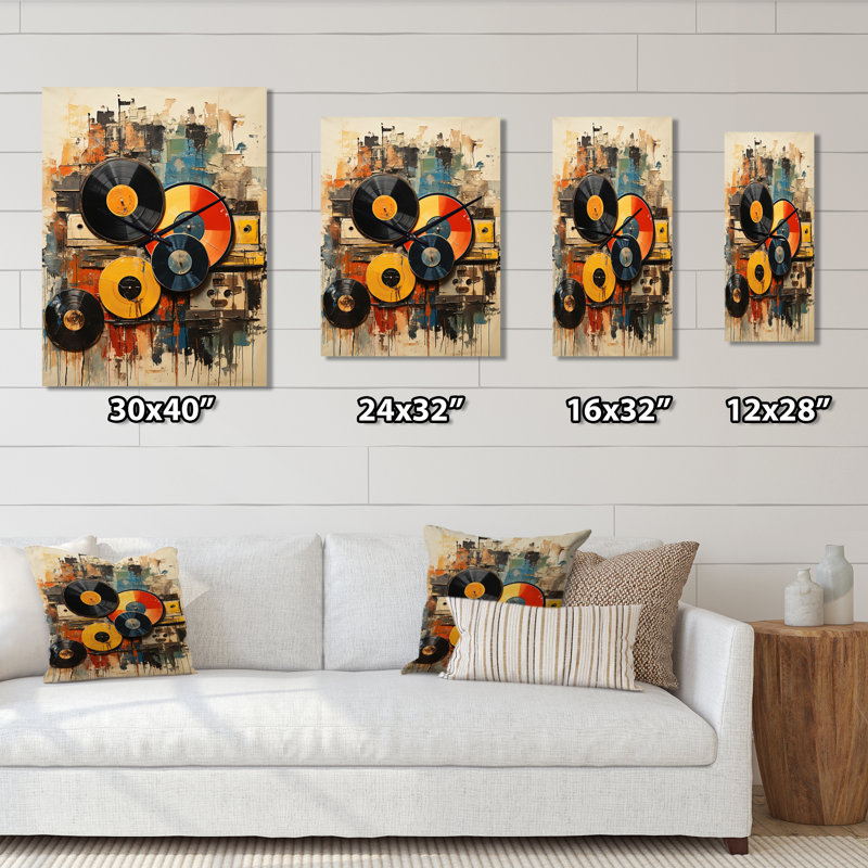Horloge murale vinyle, Très grand