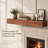 72" Light Brown Solid Wood Fireplace Mantel, Rustic Floating Wall Shelf for Home Decor-1135358336