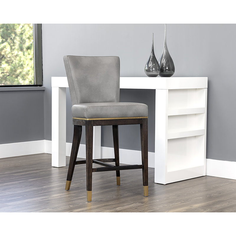 Tabouret de bar Kiruthika, Gris, Tabouret de bar (siège d'une hauteur de 32 po)