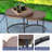 22.8 in. Round Wood Top Nesting Coffee Tables and Ottoman with Beige Cushion-1040541665