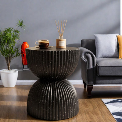 Tables de bout beiges MGO, table d'appoint moderne en forme de sablier pour la maison