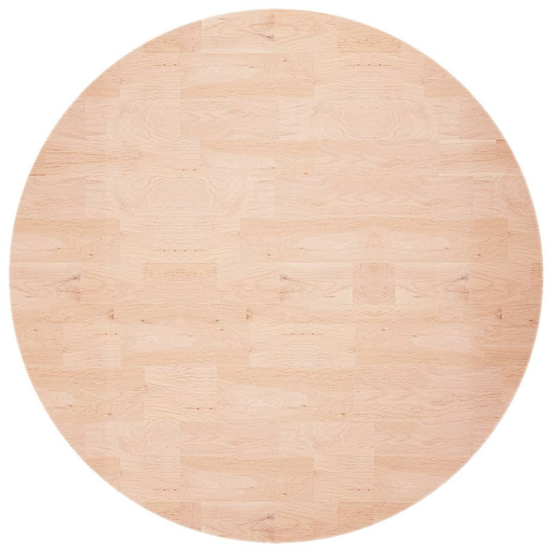  Round Table Top Diameter 23.6X0.6" Untreated Solid Wood Oak