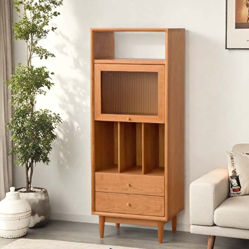 Bibliothèque simple en bois massif avec rangement