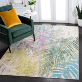 Samira Floral Green/Pink/Yellow Area Rug