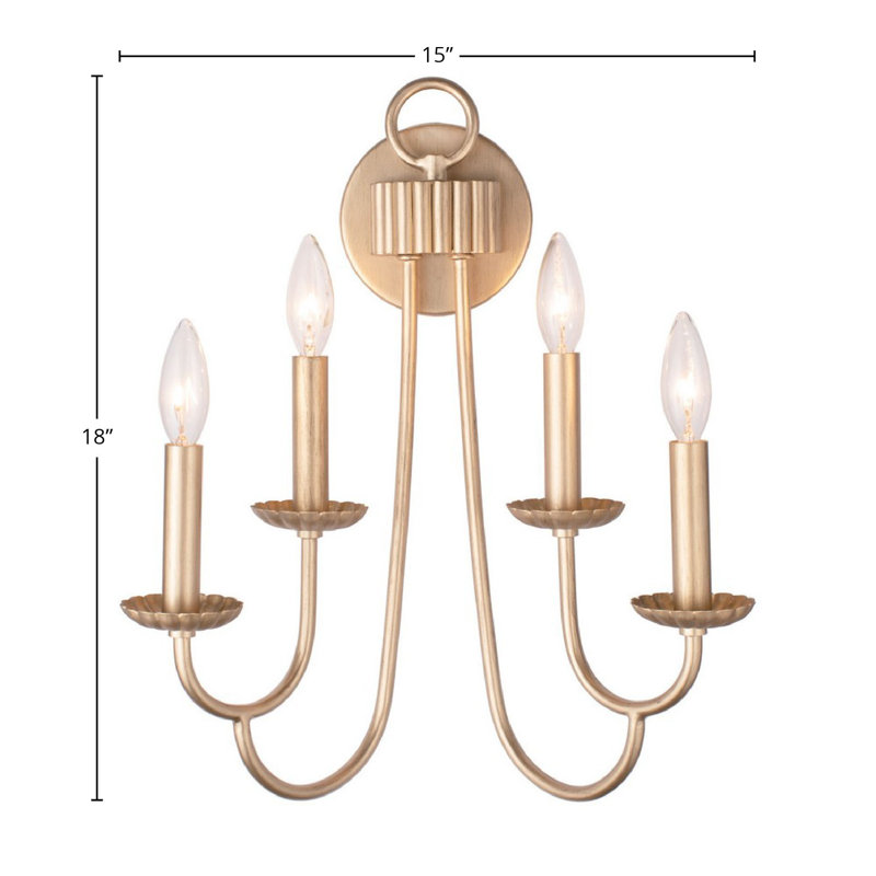 Kiera 4 LT Modern Gold Wall Sconce Kalco
