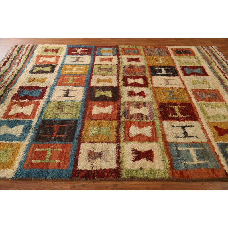 One-of-a-Kind Rectangle 6'7'' X 9'6'' New Age Wool Area Rug in