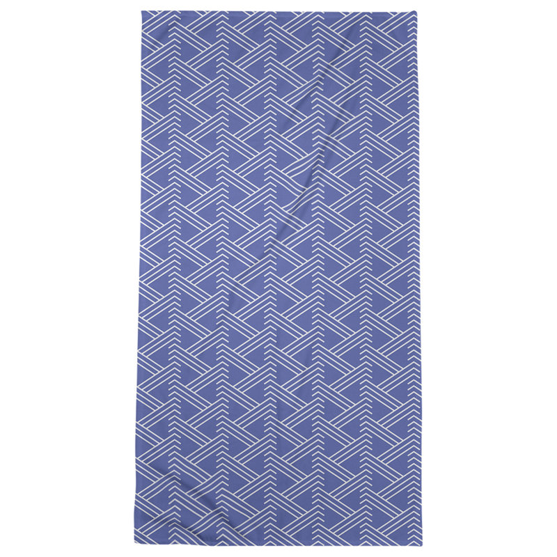 Serviette de plage zig zag classique, Bleu/blanc