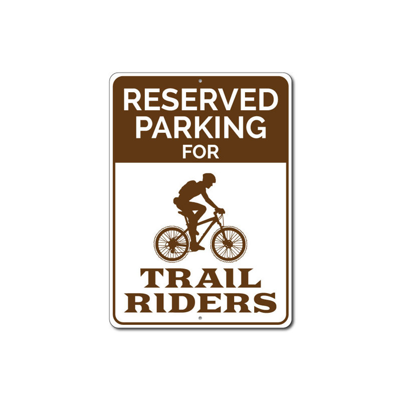 Panneau de signalisation en aluminium Trail Rider, H 14 po x l 10 po x P 0,04 po
