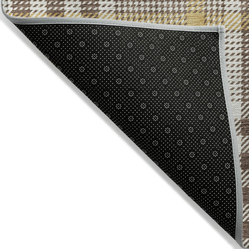 Tapis d'intérieur lavable à carreaux beige 3 pi x 5 pi