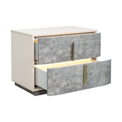 Pavira 2-Drawer Nightstand - Stone