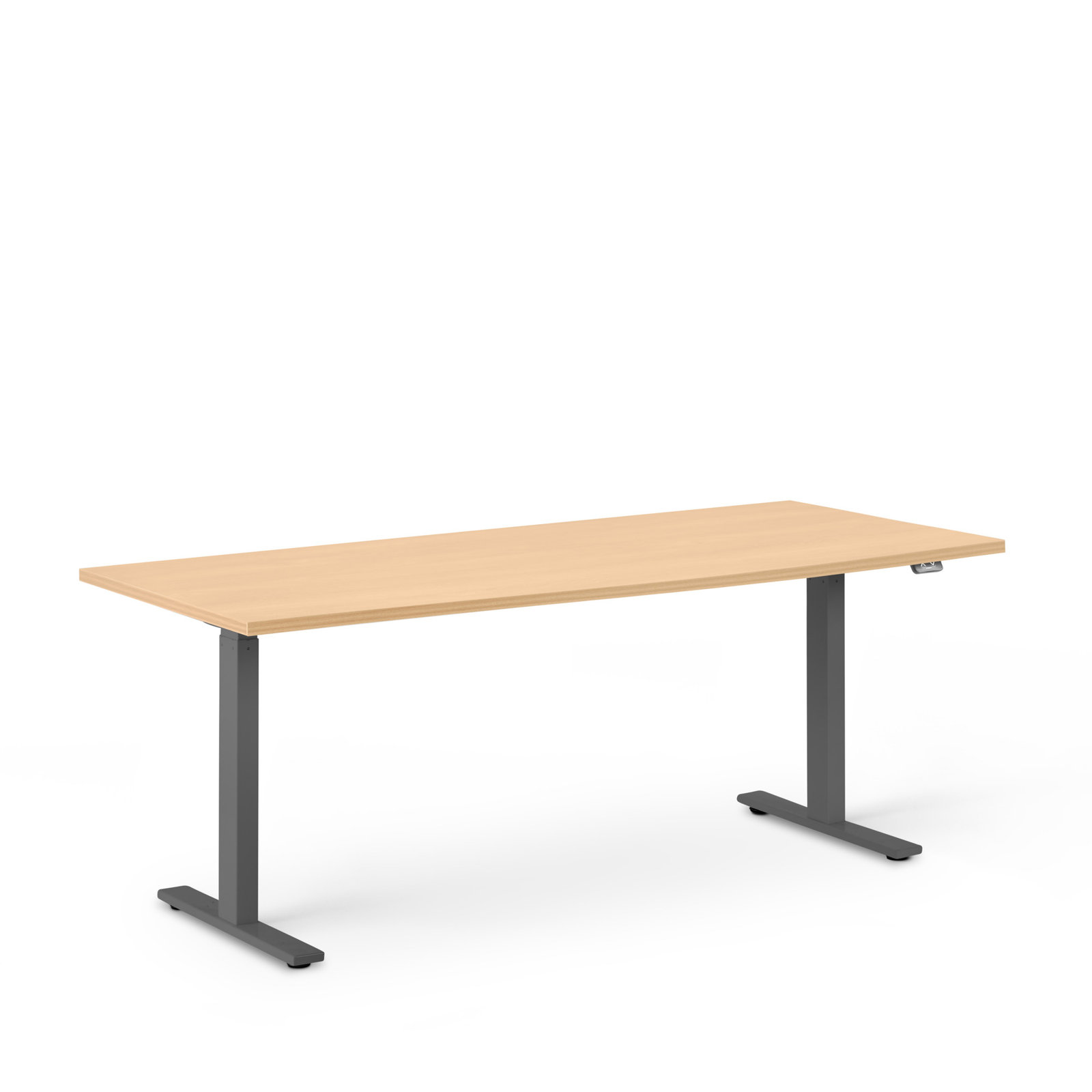 Series L 2S Adj Ht Sgl Desk, Natural Oak/Charcoal, 48" H x 30" W x 72" D