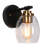 Modern Black Brass 1-Light Armed Sconce