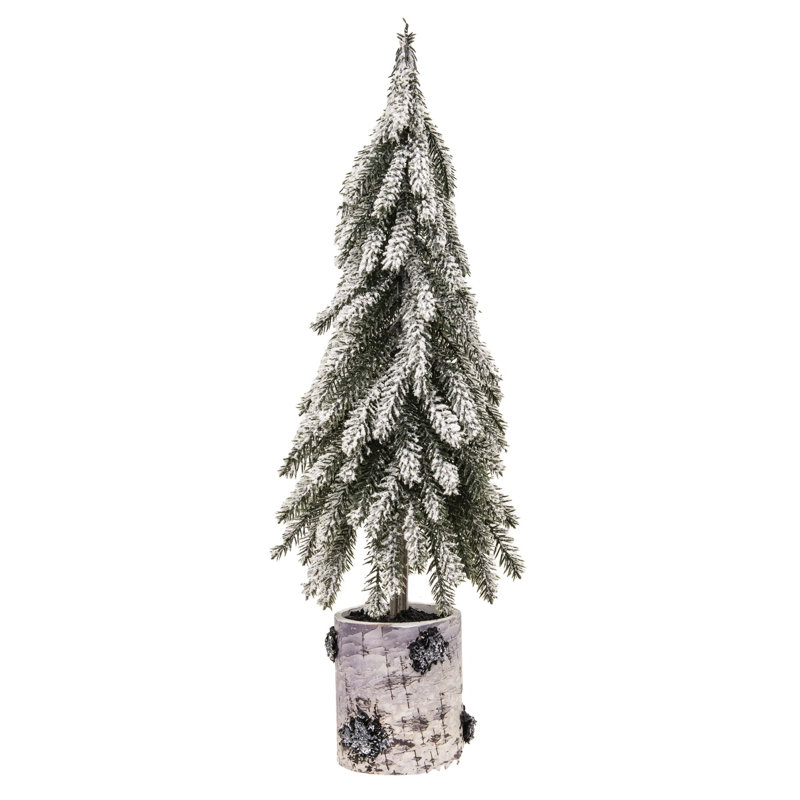 Faux Pine Tree in Pot, 16" H x 3.5" W x 3.5" D