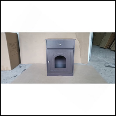 Wooden Pet House Cat Litter Box Enclosure With Drawer, Side Table, Indoor Pet Crate, Cat Home Nightstand