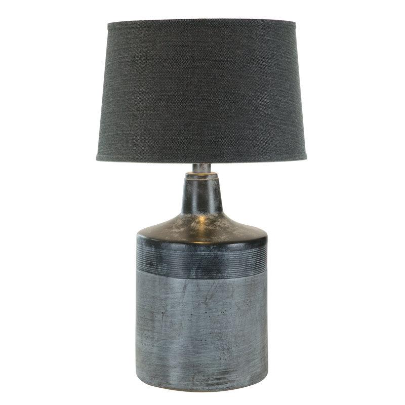 Euria Ceramic Lamp, Gray/Black, Gray