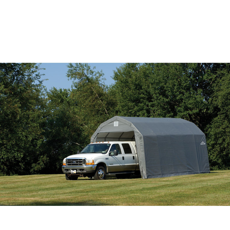 Grange de garage standard 12 x 24 pi ShelterCoat, Gris