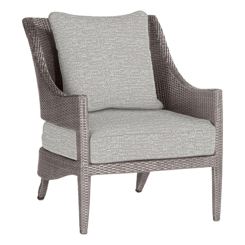 Athena Patio Lounge Chair with Cushions, No Welt, Oyster, Tweed Toffee