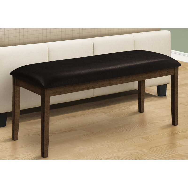 Banc rectangulaire de 48 po de couleur brune - structure en bois massif et siège rembourré pour différentes pièces élégantes