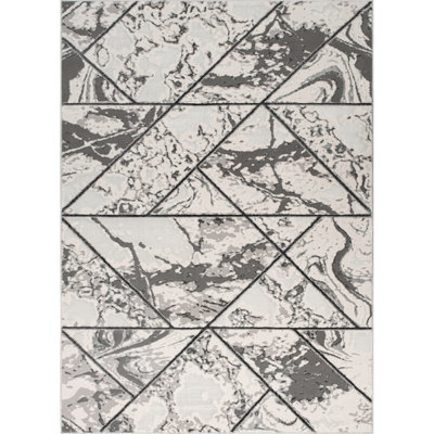 Monaco Series Abrstract Black/Gray/Ivory/Beige Area Rug