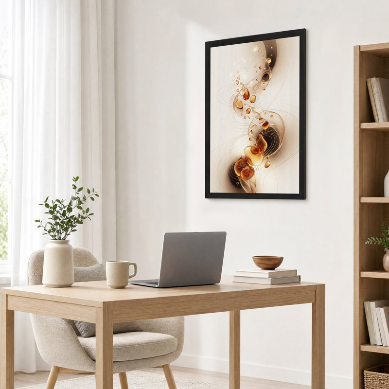 Tableau sur toile « Gouttes d'ambre aux lignes tourbillonnantes », H 24 po x l 16 po