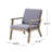 Dark Grey Club Chair - Wood For Outdoor Areas, 30.07 In. Height, 31.83 Width, 25.63 Depth, 22.2 Lb Outdoor,