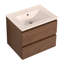 Meuble-lavabo mural avec lavabo en céramique, 2 tiroirs à fermeture en douceur, ensemble KD-444890881