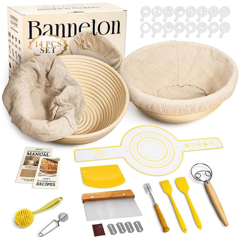 Sourdough Starter Kit, Bread Proofing Baskets