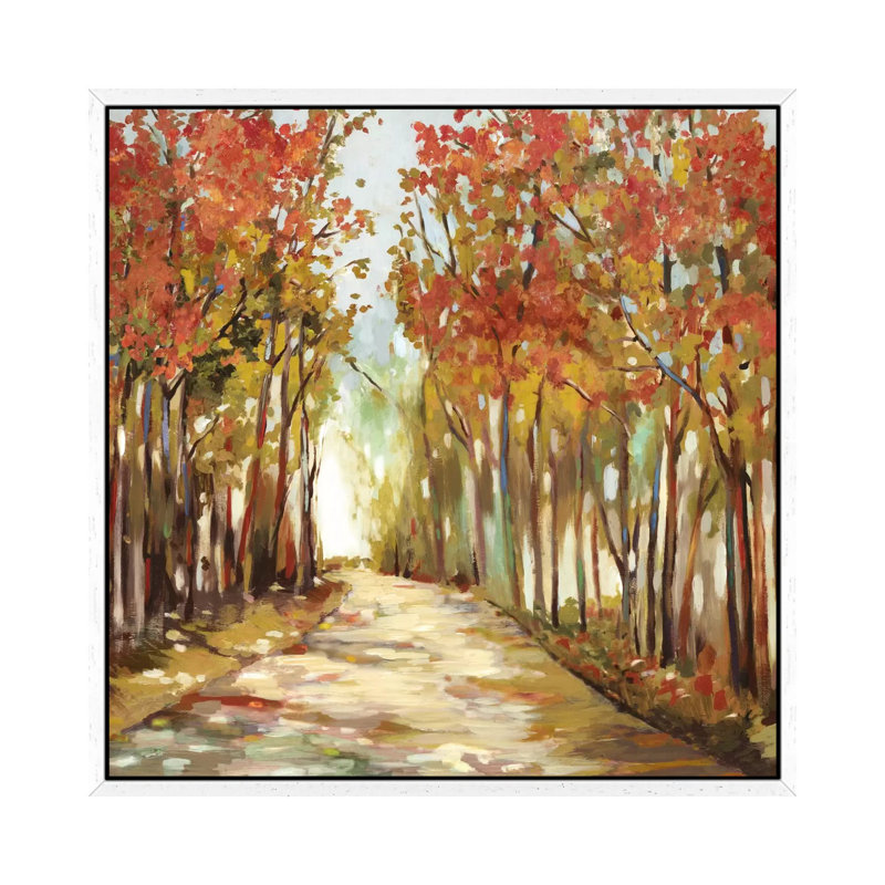 Sunny Path 1 Piece Painting on Canvas, 66.04 cm H x 66.04 cm W, White Framed Canvas